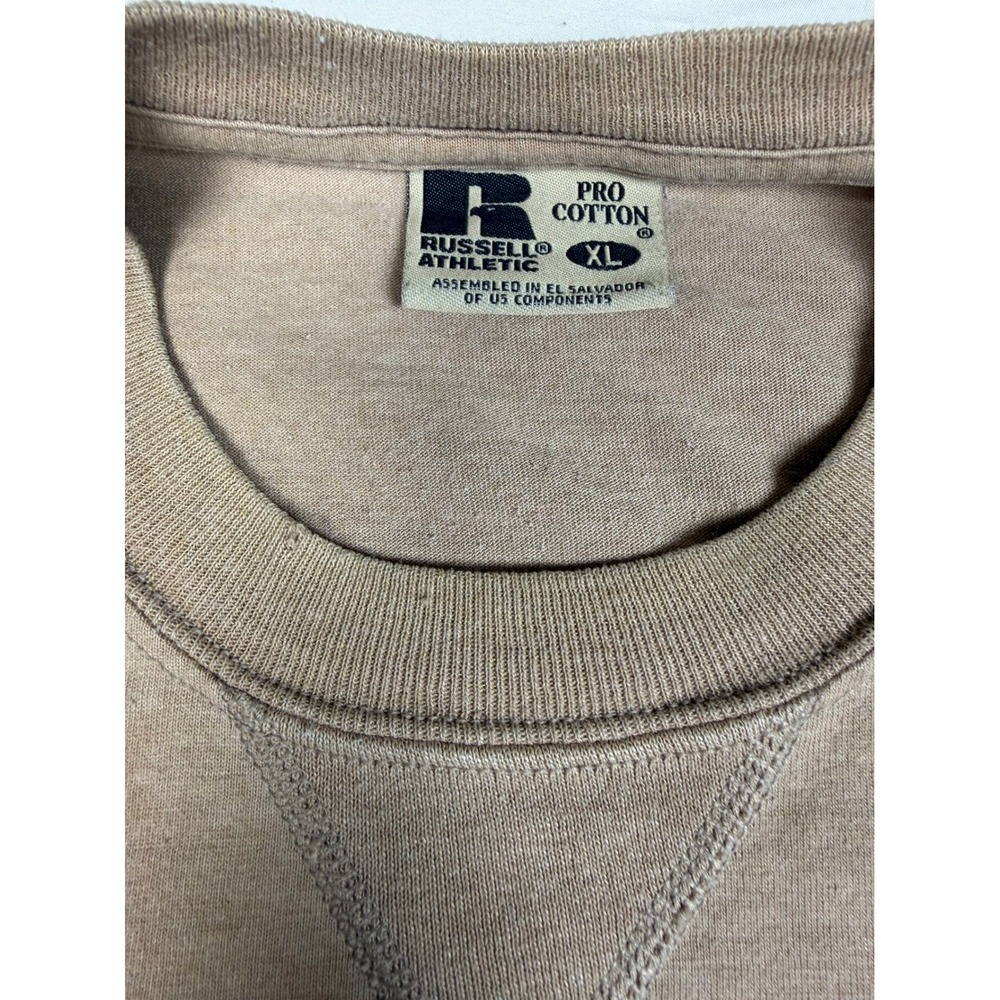 Vintage Russell Athletic Pro Cotton XL Beige Tan T-Shirt 90s USA Components